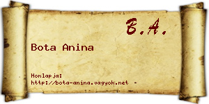 Bota Anina névjegykártya